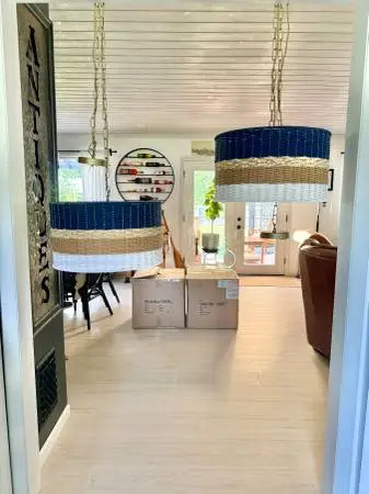 2 ELE Light & Decor, new in boxes, Coastal 3-Light Drum Pendant Lights
