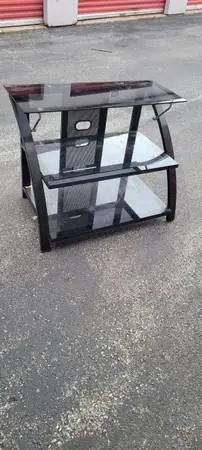 Black Glass TV Stand
