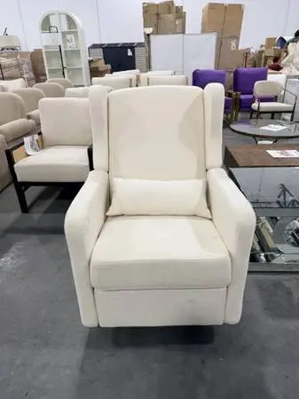 Carters By Davinci Arlo White Swivel Recliner Glider Chair Brand New