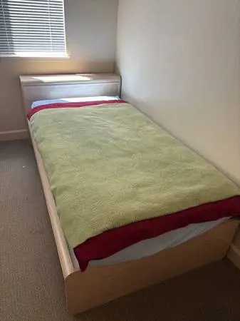 For sale twin bed, TV/stand and lounge chairs