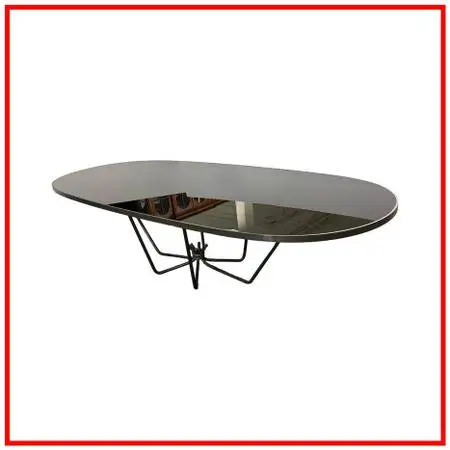 Coup Detat Bespoke Black Glass Dining Table. Estimate Price: $16,800