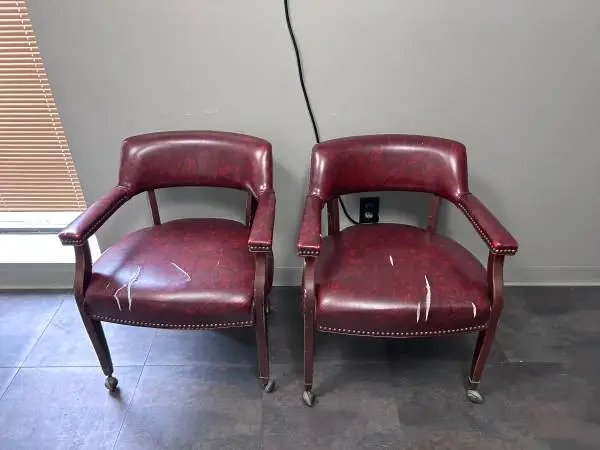 Chairs Rolling Pair Office Warehouse Home Burgundy Chair Heavy Duty