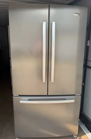 Clean & Tested Whirlpool French Door Fridge — Stainless, No Dispenser