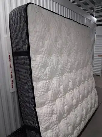 KING MATTRESS, SPLIT BOXSPRINGS, FRAME, AND HEADBOARD W/BUILT IN NIGHT STANDS