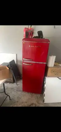 red refrigerator