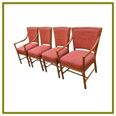 Orlando Diaz-azcuy For Mcguire Furniture Prescott Dining Chairs, Set O