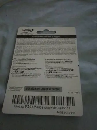 $30 prepaid card