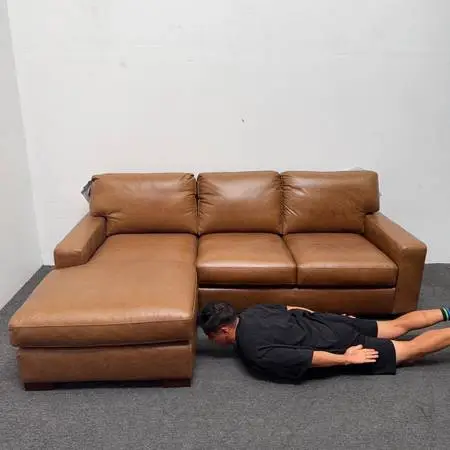 *New* Just unboxed: Top Grain Leather 🟤 Sectional Couch - Retails 3.4k - Mona