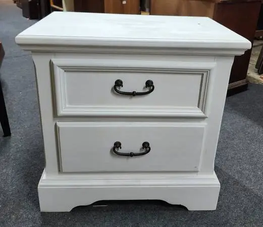 White 2 Drawer Nightstand