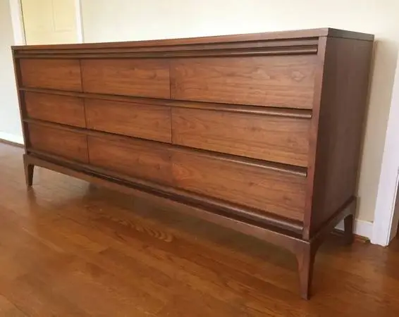 various vintage mid century modern DRESSERS and CREDENZAS