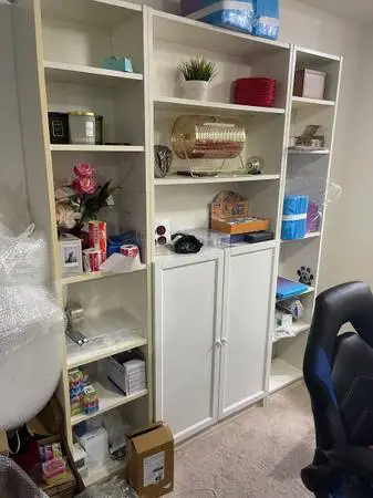 SHELVING CABINETS 3 PIECES WHITE GREAT SHAPE MOVING SALE