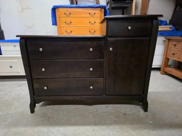 Dark Walnut Rustic Dresser with Door