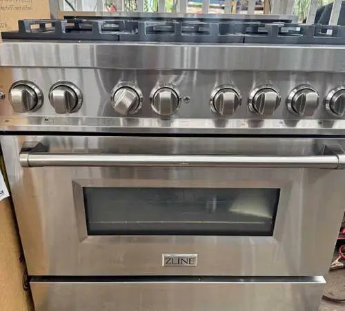 36 stainless steel ZLine gas stove