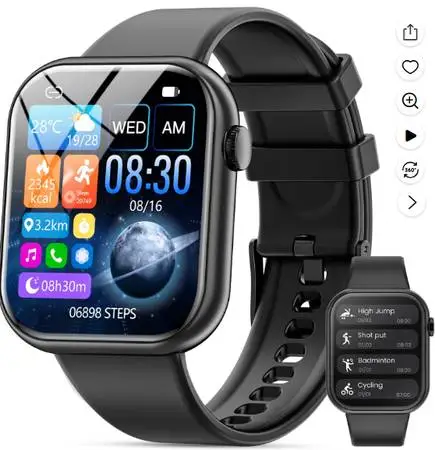 New in box Android Smart Watch Black with silver buckle Free shipping