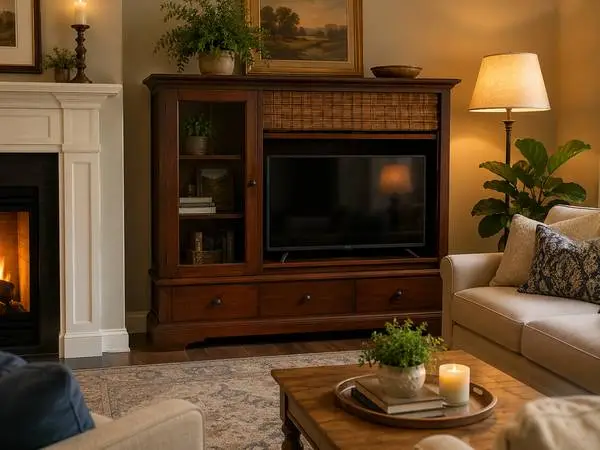 Solid Wood Entertainment Center/Media Console - Great Condition
