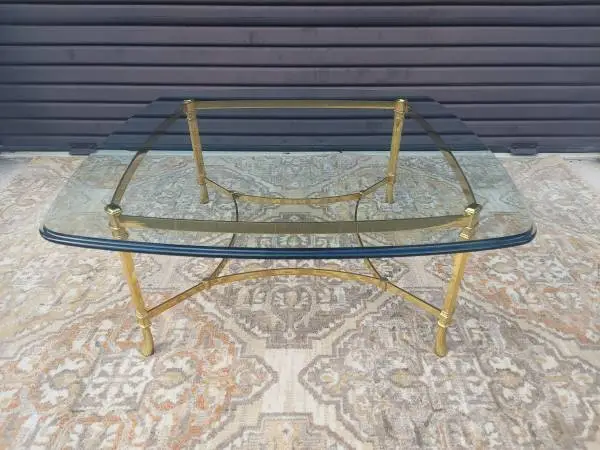 Vintage Italian Coffee Table Features 5/8 Thick Glass Top.