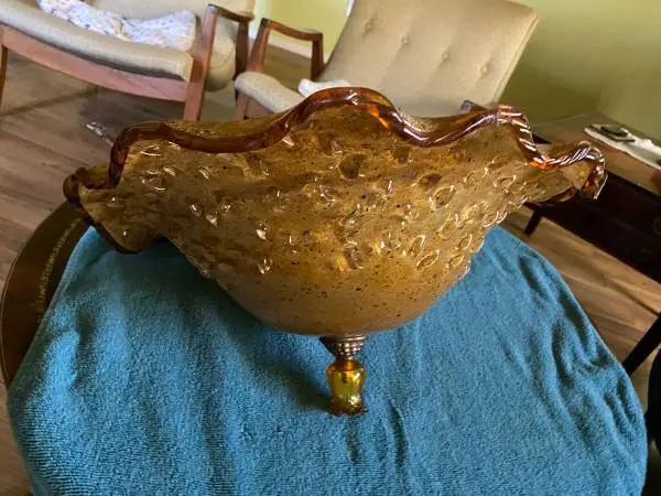 Amber Glass Hanging Lamp