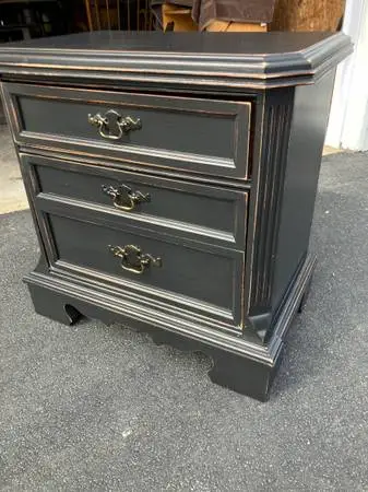 Black Distressed Nightstand