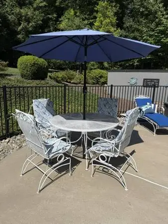 Cast Iron Outdoor Dining Set, Vintage