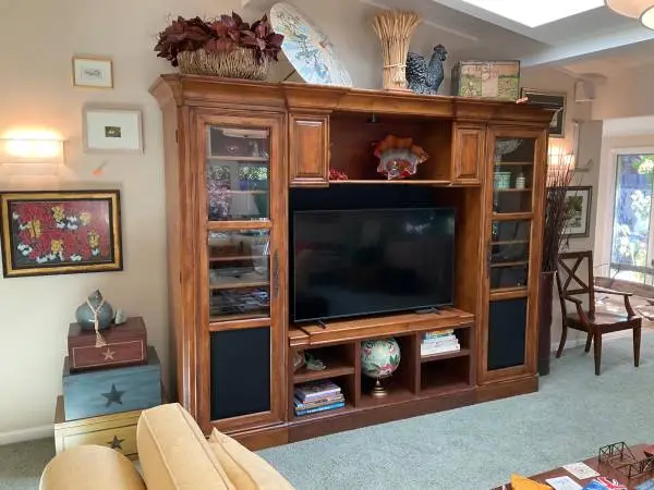 QUALITY Solid Wood WALL UNIT/ CURIO by Stone Creek, Ashley orig $7K!