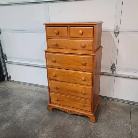 Vintage Imperial Furniture Tallboy Dresser Solid Wood