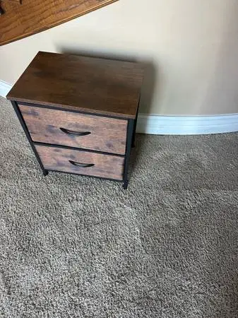 Fabric 2 drawer nightstand  17.75 wide 12.75 deep 20” Height