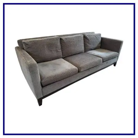 Contemporary Track Arm Sofa, Gray Velvet
