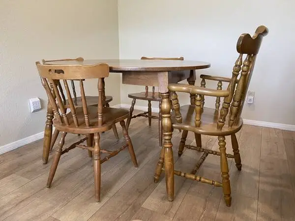 Wood dining table and chairs - made in Japan