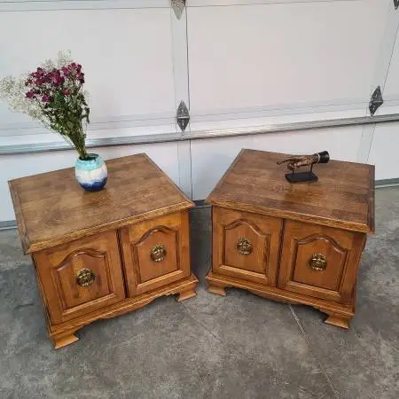 Vintage Solid Wood Nightstands/End Tables