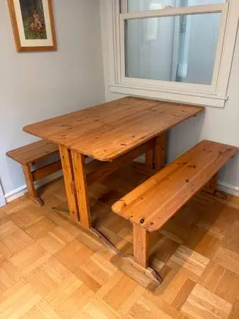 Dining Table with two benches