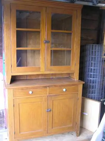 ANTIQUE CRAFTSMAN HUTCH * SOLID OAK * 46 X 83h