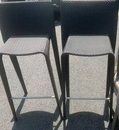 Black Wicker Bar Chairs- min purchase of 10 pieces ! $10 Each.