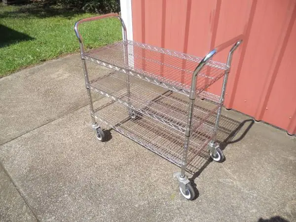 Three Shelf Chrome Cart