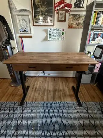 Fezibo Standing Desk w/ Drawers 55 x 24 (w/ Govee light strip)
