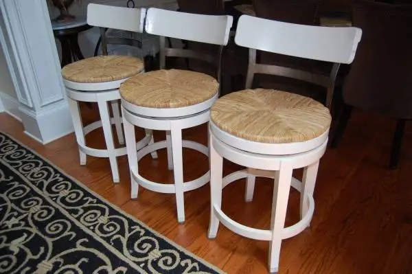 Set of 3 Ballard Designs Marguerite Counter Bar Stools - Swivel