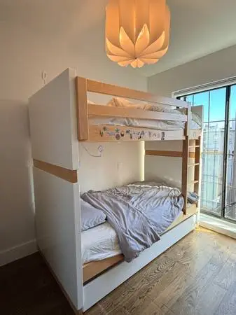 Room and Board Moda Twin Bunk Bed with trundle and Helix Mattresses