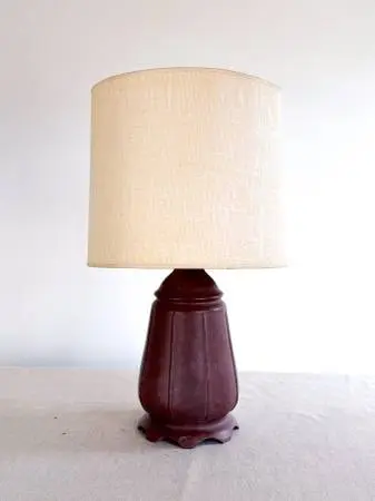Vintage Cast Metal Table Lamp | Mission Revival Ribbed Form