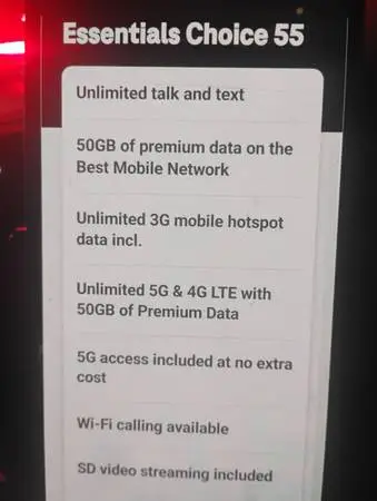 FREE PHONE with T Mobile Cell phone service 50GB
