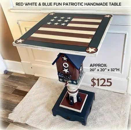 50% OFF this cute fun patriotic handmade table