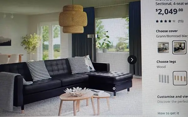 Black Leather Couch with Lounge Like New Condition Moving