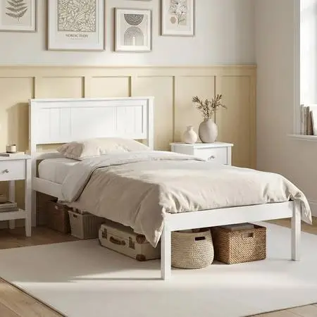 Giantex Wood Full Platform Bed with Headboard+Nightstand