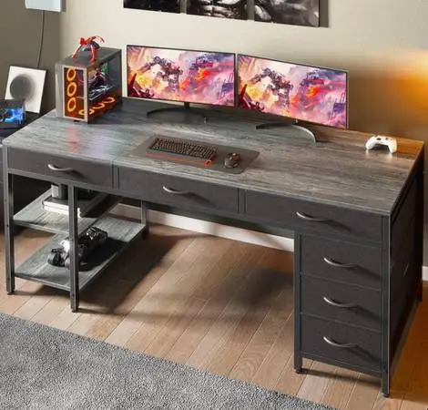 Computer Desk with 6 Drawers