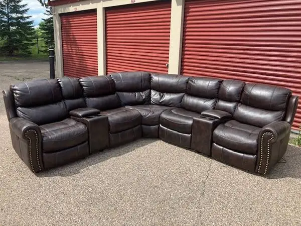 Sectional Couch - 7 Piece - Power Recline - Brown