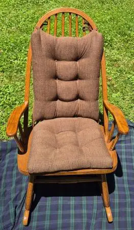 Rocking Chair, Wooden, with Cushions