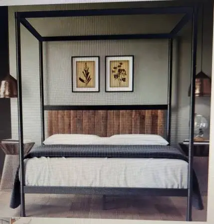 NEW Queen Bed Wood and Metal MOVING
