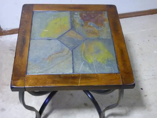 Wood & Slate End Table