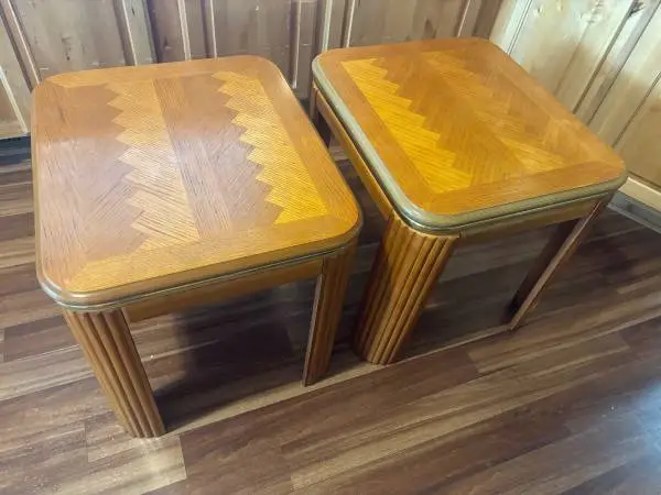 80’s Herringbone End Tables