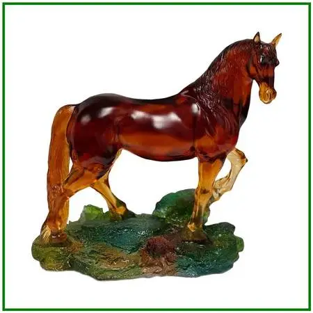 Liuli Crystal Art Fire Horse Sculpture