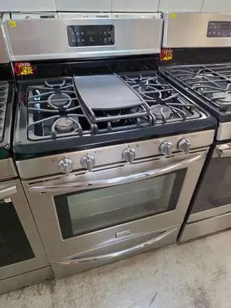 Gallery Frigidaire stainless steel gas stove with griddle