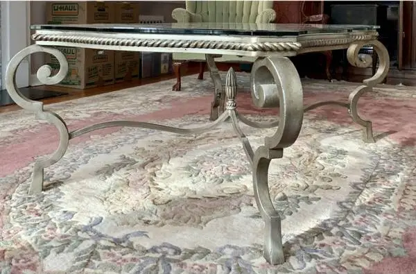Beautiful Hollywood regency style coffee table and 2 end tables